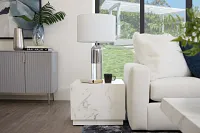 Vilano White Square End Table