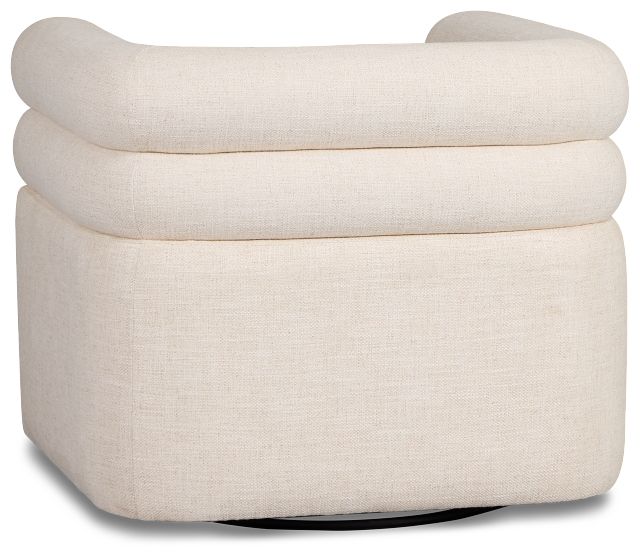 Celine Light Beige Fabric Swivel Accent Chair