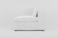 Destin Revenue White Fabric Corner Chair