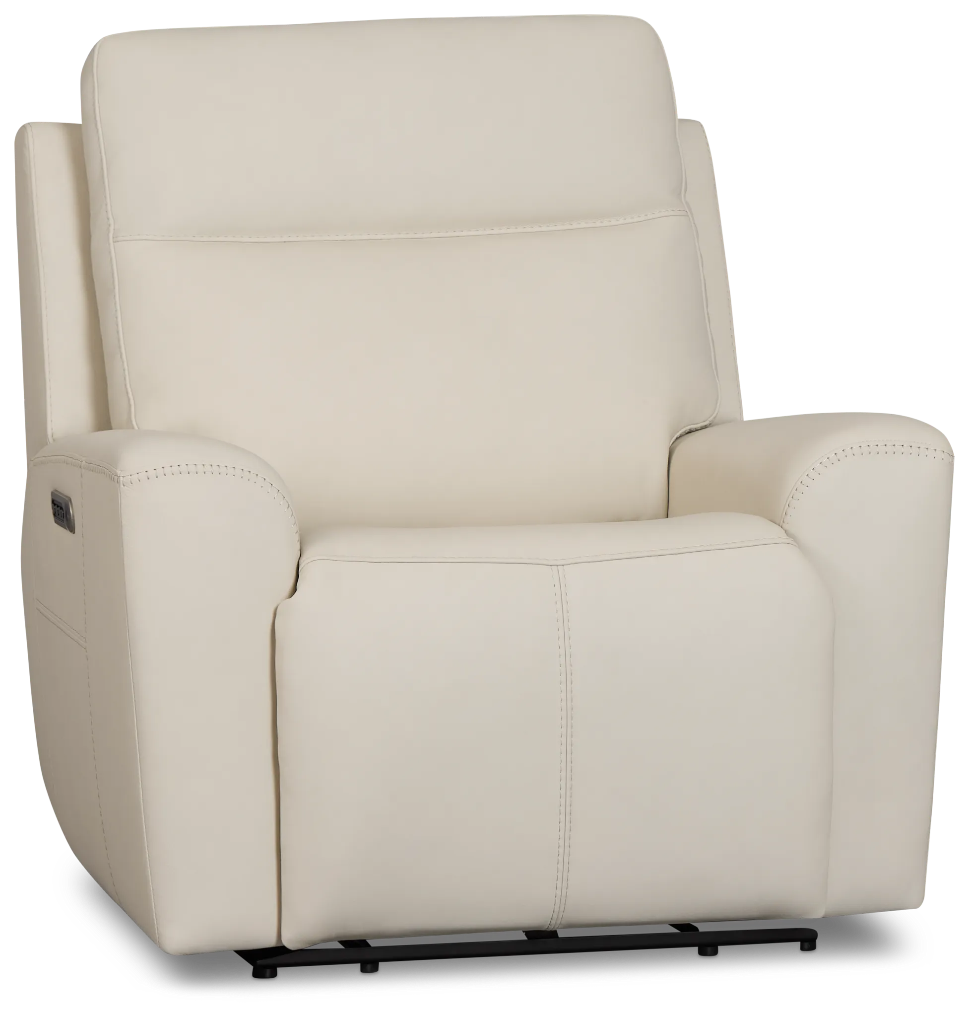 Sterling Ivory Lthr/vinyl Power Recliner