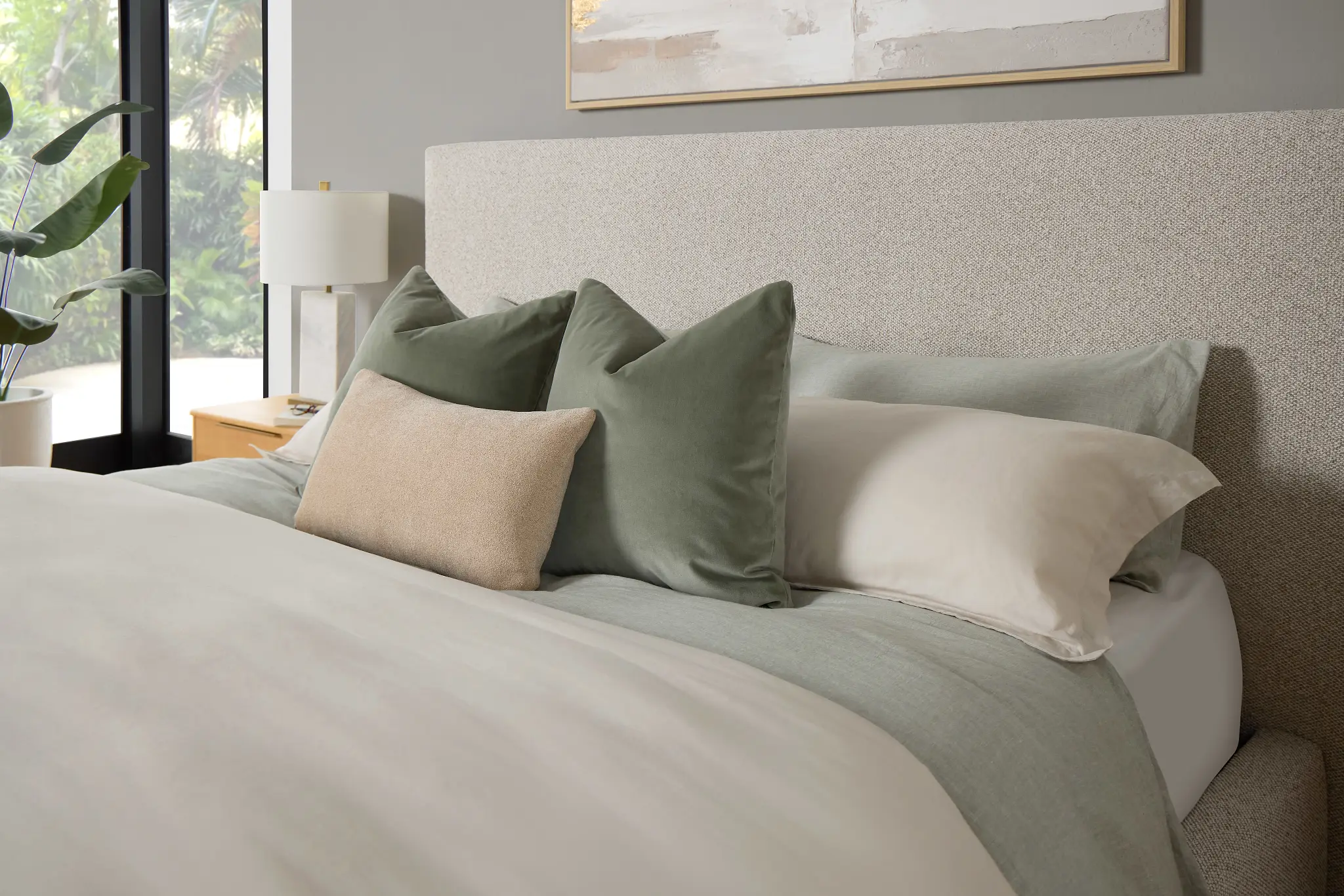 Grayton Gellar Beige 54" Upholstered Platform Bed Grayton Gellar Beige 54" Upholstered Platform Bed