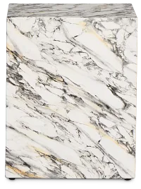 Sebbie White Square End Table