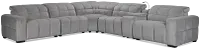 Gemma Light Gray Velvet Medium Triple Power 2-arm Sectional