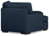 Sinclair Dark Blue Fabric Right Chaise Cuddler Sectional