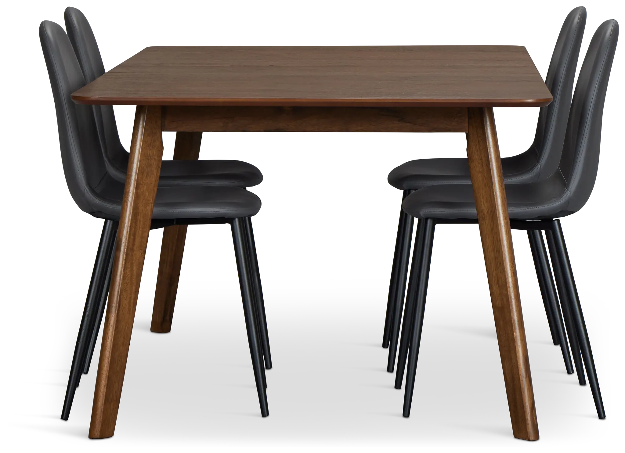 Palmdale Dark Tone Table & 4 Gray Upholstered Chairs Palmdale Dark Tone Table & 4 Gray Upholstered Chairs