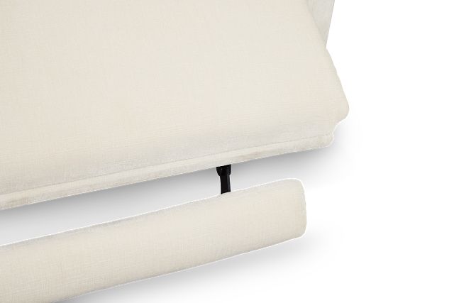 Zuri White Velvet Small Two-arm Power Reclining Sectional