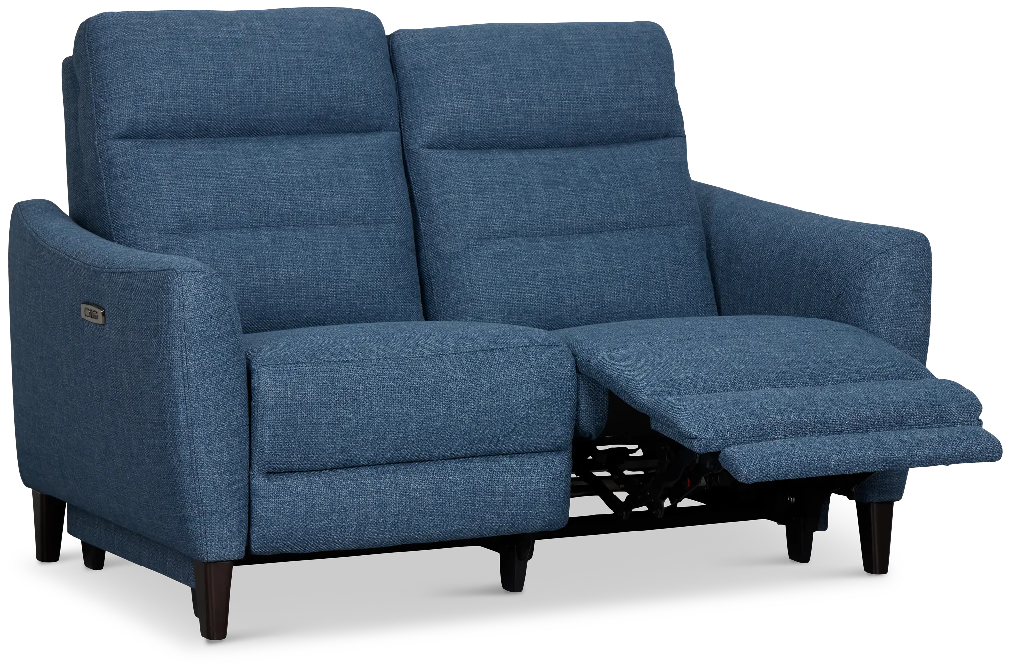 Keaton Blue Fabric Power Reclining Loveseat W/ Power Headrest Keaton Blue Fabric Power Reclining Loveseat W/ Power Headrest