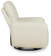 Eve White Lthr/vinyl Power Swivel Glider Recliner