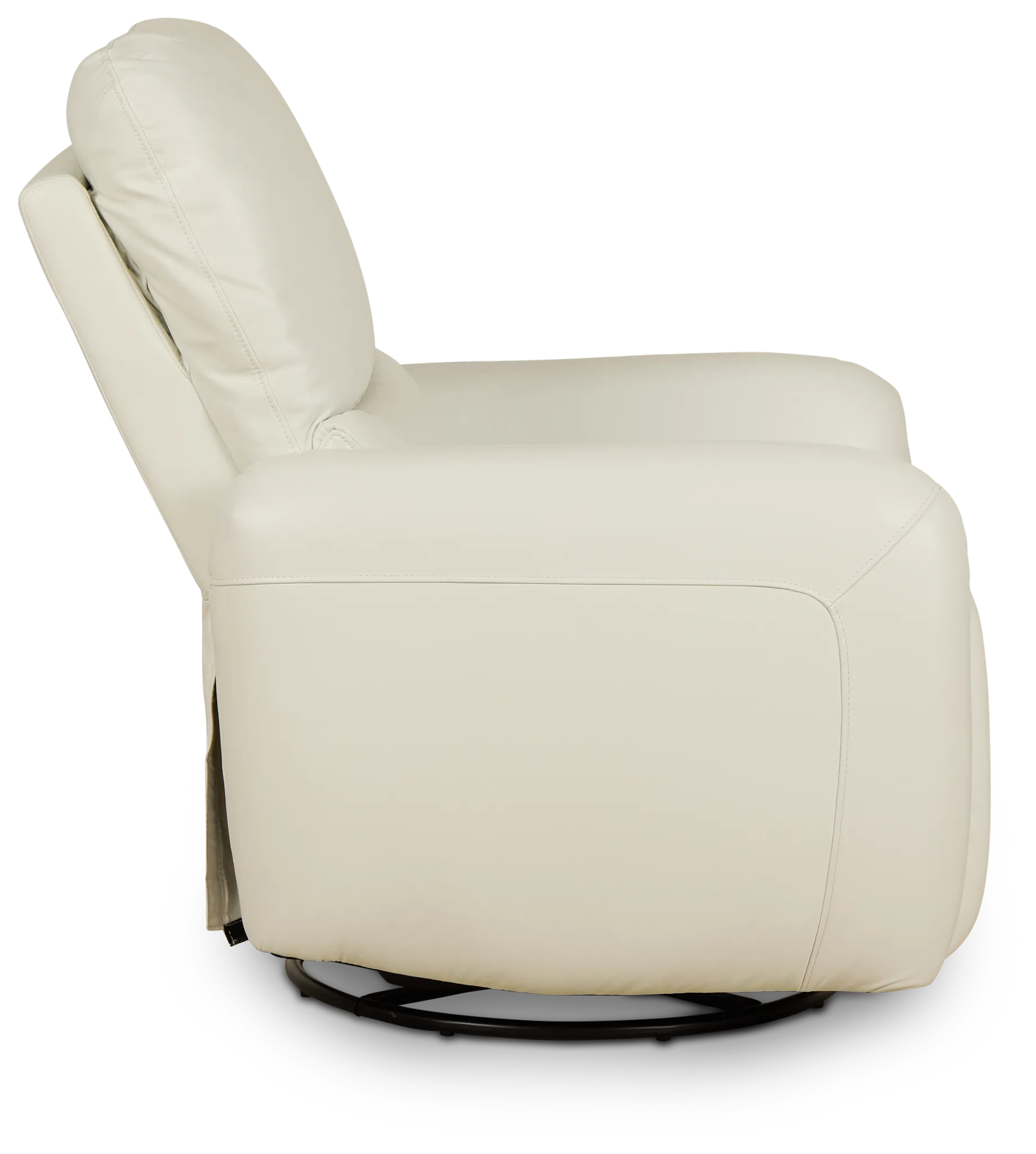 Eve White Lthr/vinyl Power Swivel Glider Recliner