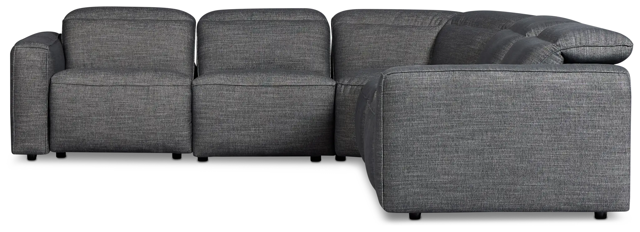 Ryland Dark Gray Fabric Medium Dual Power 2-arm Reclining Sectional Ryland Dark Gray Fabric Medium Dual Power 2-arm Reclining Sectional