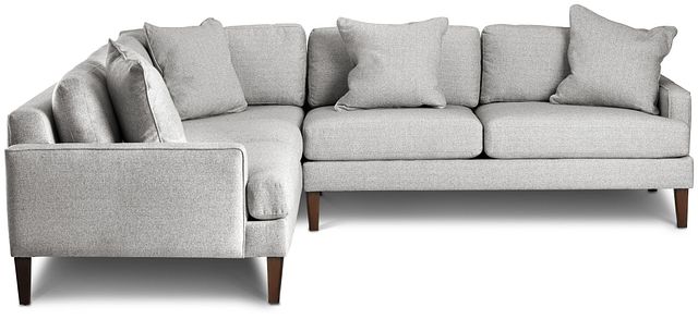 Morgan Light Gray Fabric Small Right 2-arm Sectional W/ Wood Legs
