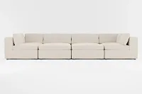 Destin Suave Beige Fabric 8-piece Pit Sectional