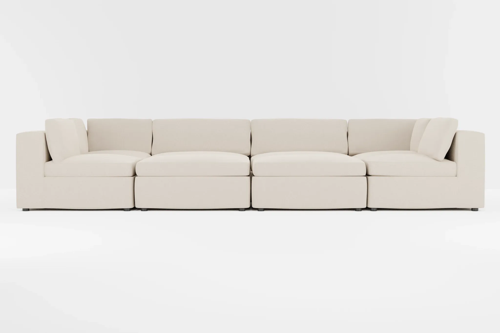 Destin Suave Beige Fabric 8-piece Pit Sectional