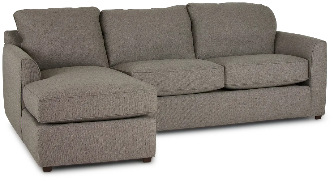 Asheville Brown Fabric Left Chaise Sectional