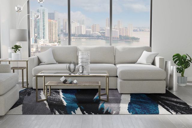 Noah Khaki Fabric Small Right Chaise Sectional