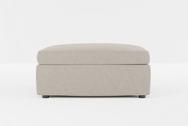 Destin Elevation Khaki Fabric Cocktail Ottoman