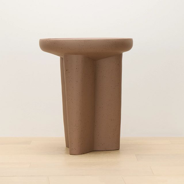 Hali Polyresin Brown Accent Table