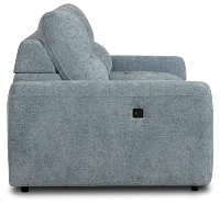 Hendrix Light Blue Fabric Power Extension Chaise Console Loveseat