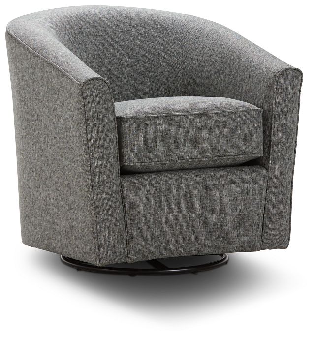 Asheville Gray Fabric Swivel Rocker Glider