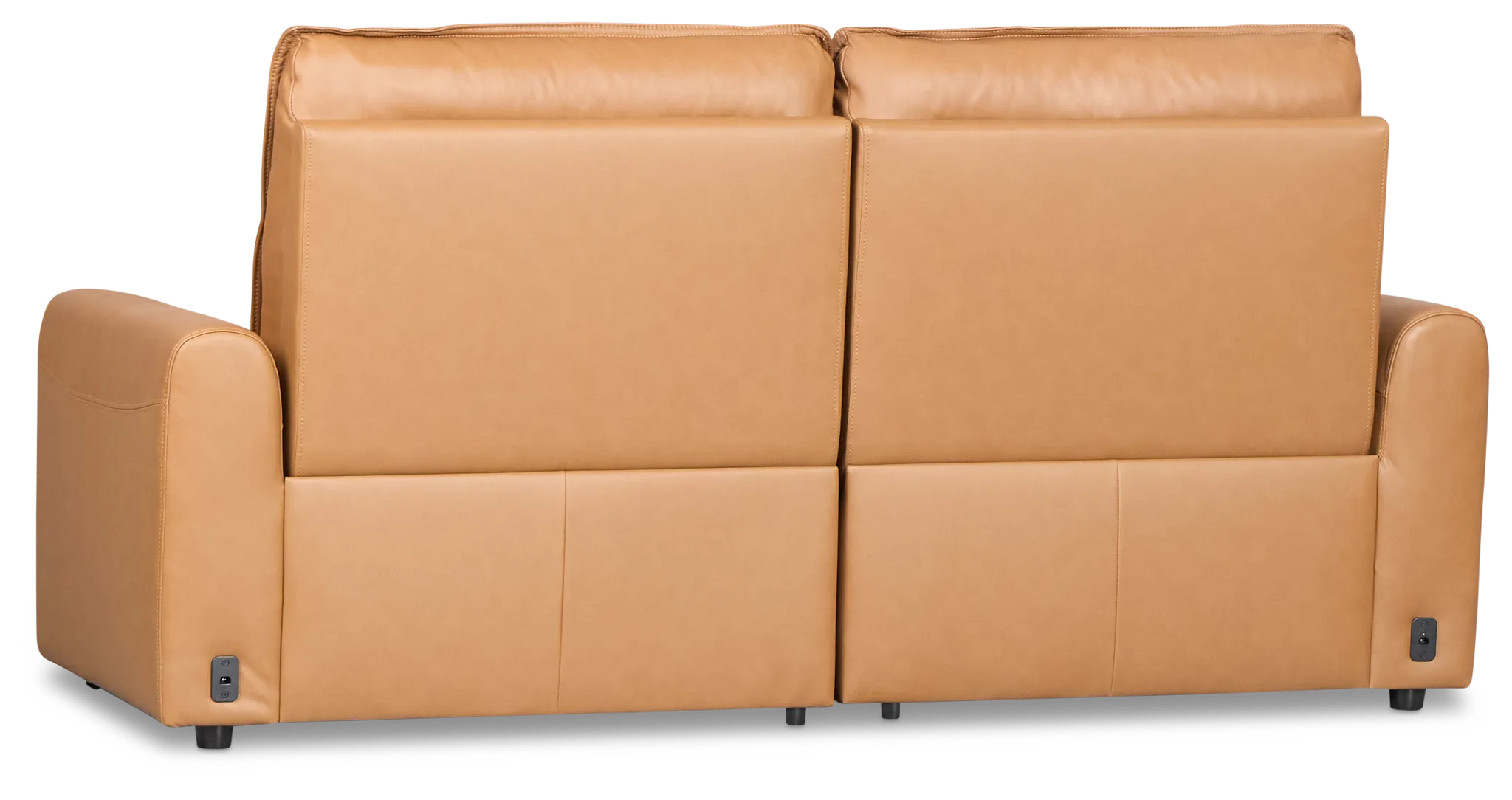 Edison Medium Brown Leather/Vinyl 2-piece Modular Power Reclining Sofa