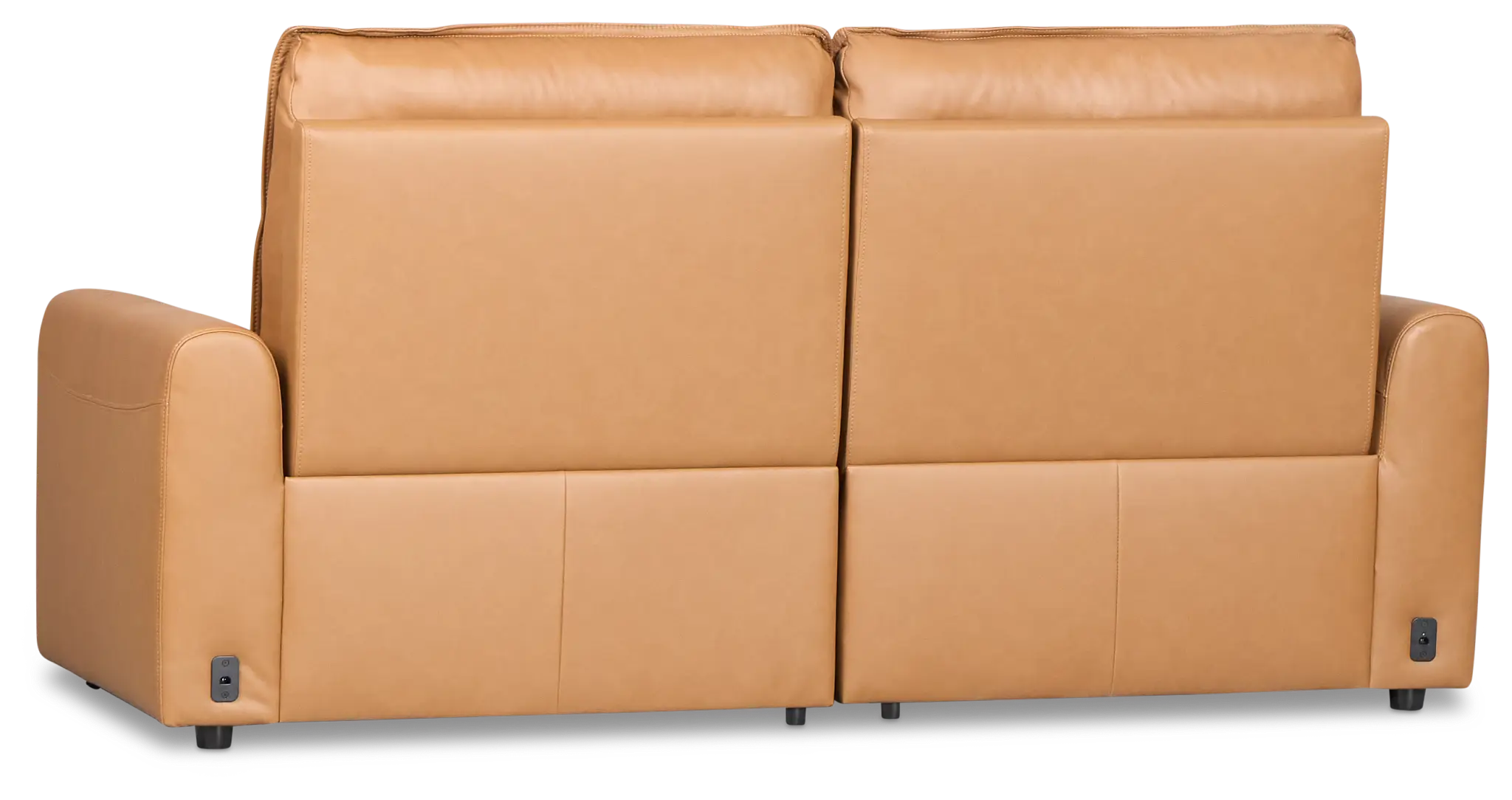 Edison Medium Brown Leather/Vinyl 2-piece Modular Power Reclining Sofa Edison Medium Brown Leather/Vinyl 2-piece Modular Power Reclining Sofa