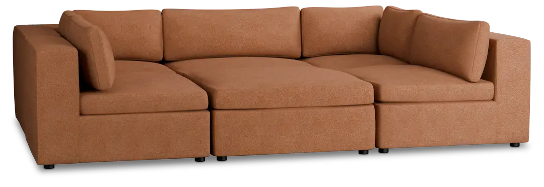 Destin Sutton Orange Fabric 6-piece Pit Sectional Destin Sutton Orange Fabric 6-piece Pit Sectional