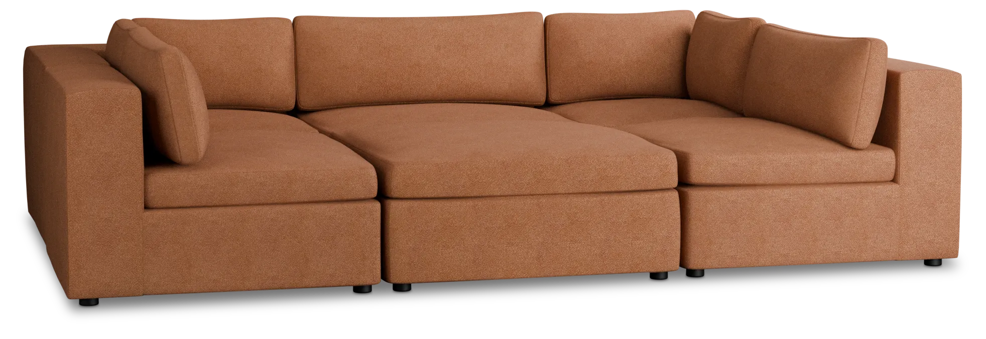Destin Sutton Orange Fabric 6-piece Pit Sectional