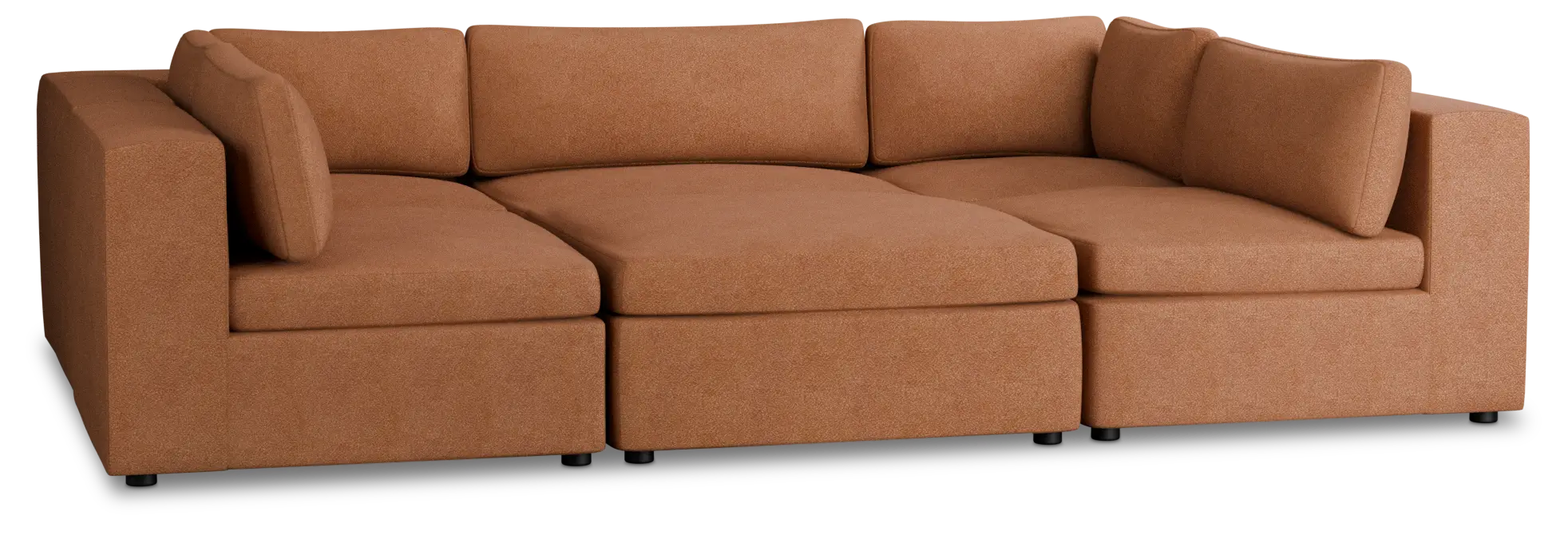 Destin Sutton Orange Fabric 6-piece Pit Sectional Destin Sutton Orange Fabric 6-piece Pit Sectional