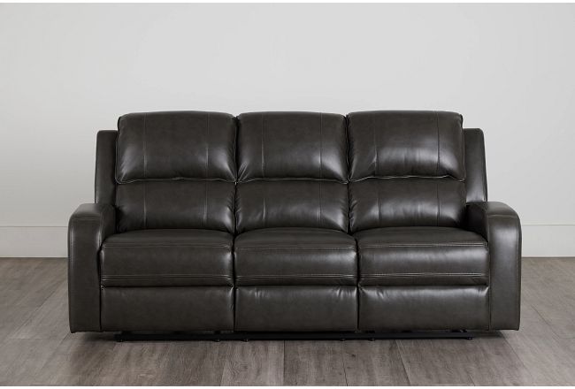 Arden Dark Gray Micro Power Reclining Sofa