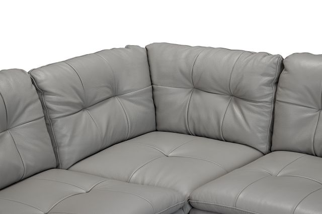 Rowan Gray Leather Small Two-arm Sectional