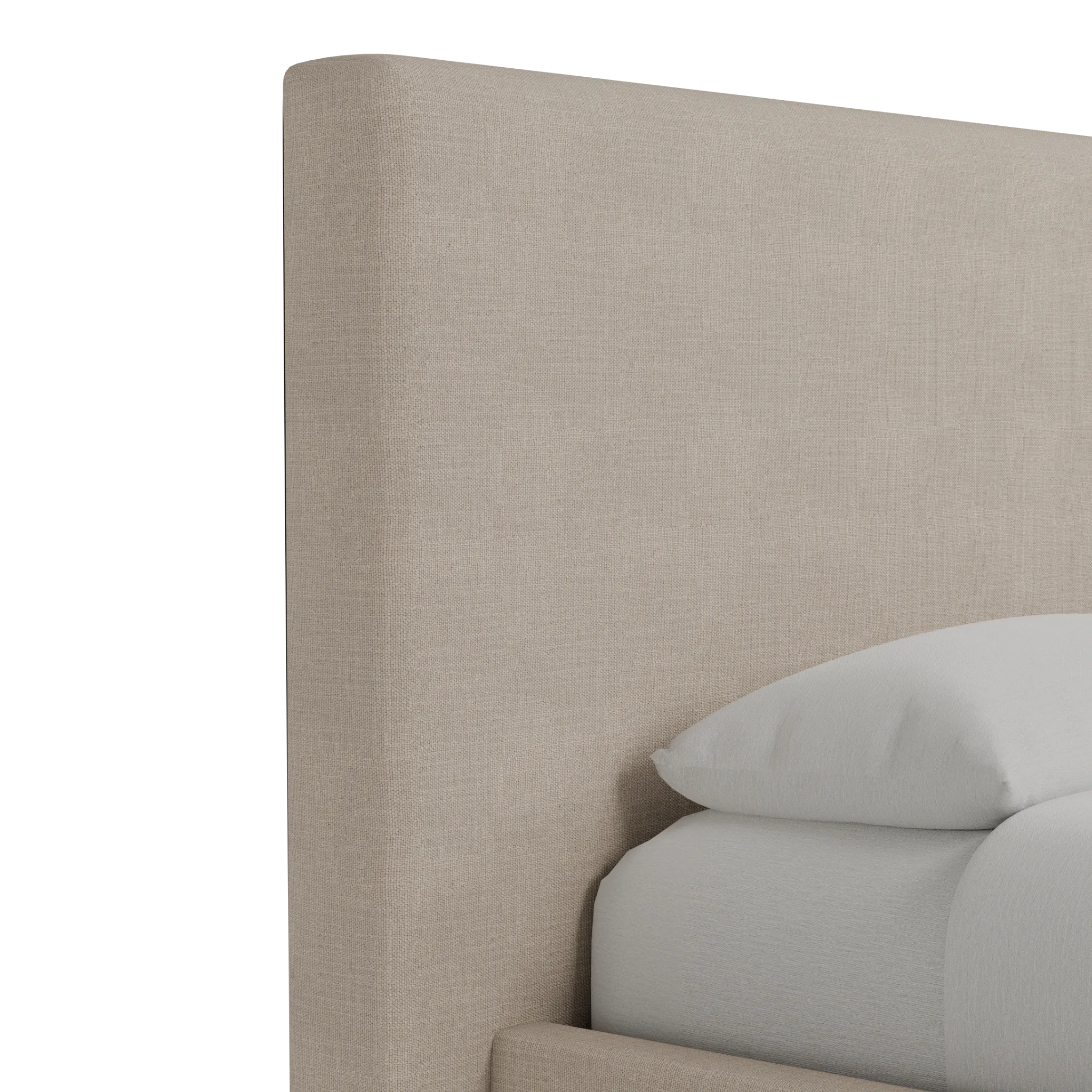 Grayton Linen Beige 54" Upholstered Platform Bed