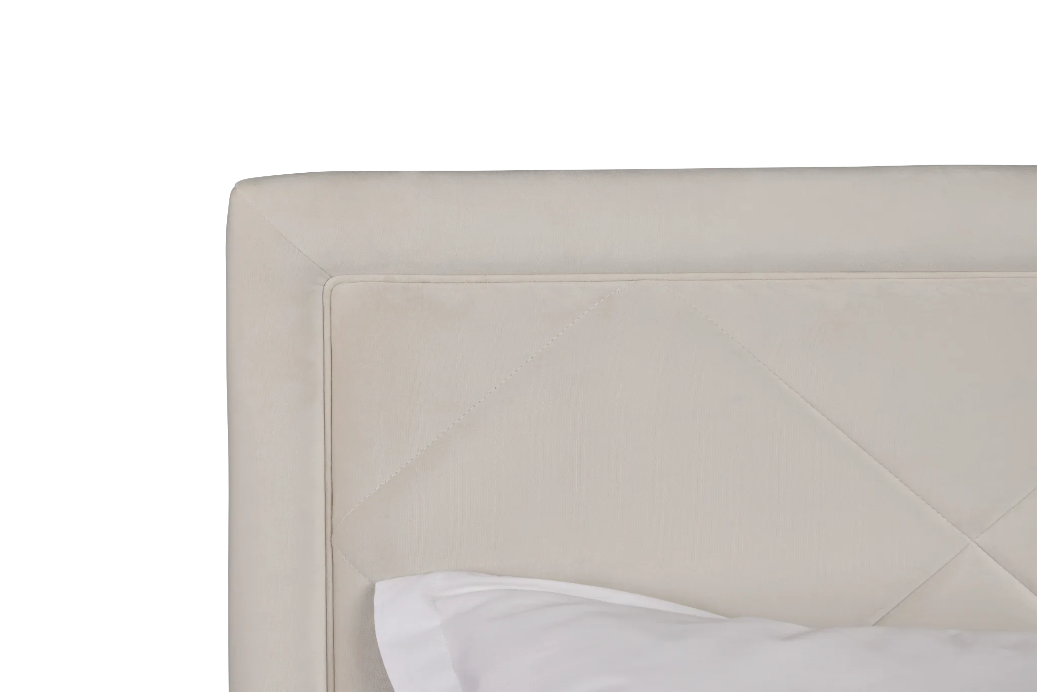 Collin Beige Velvet Platform Bed