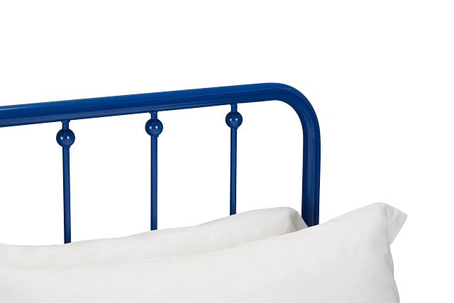 Rory Blue Metal Panel Bed