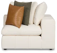 Cruz White Fabric Corner Chair