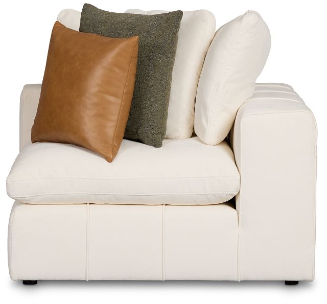 Cruz White Fabric Corner Chair