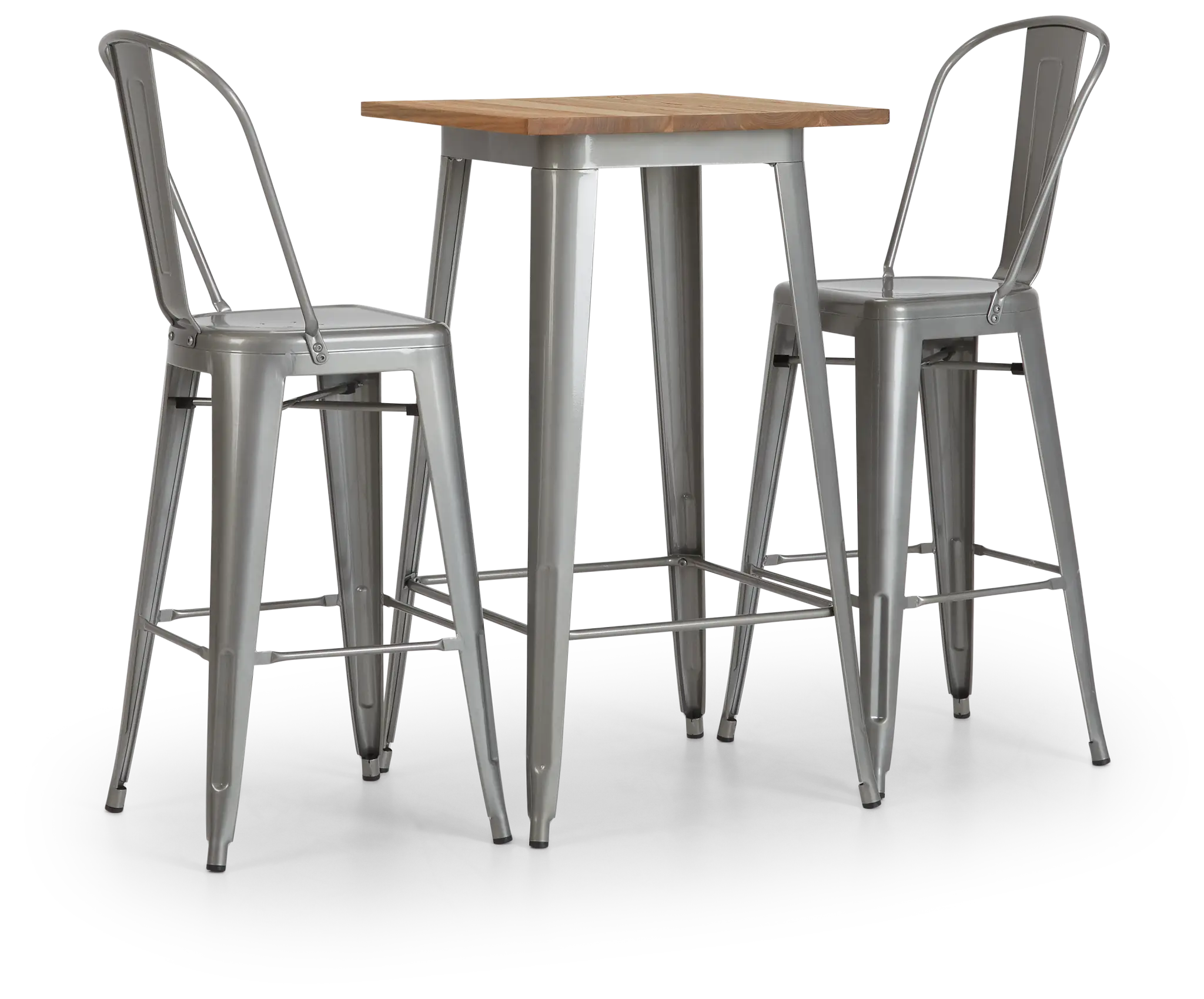 Huntley Light Tone Pub Table & 2 Metal Barstools Huntley Light Tone Pub Table & 2 Metal Barstools