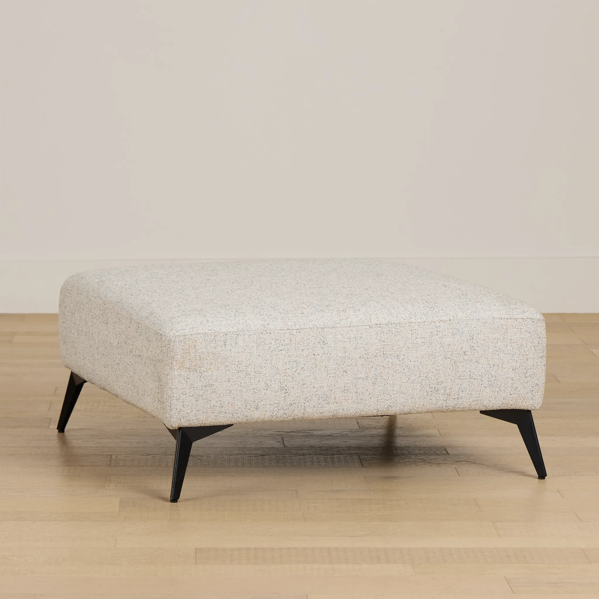 Alina Beige Fabric Ottoman