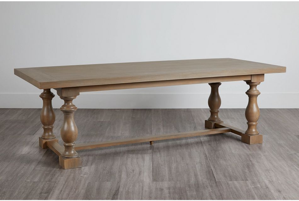 Haddie Light Tone Trestle Table, (0)