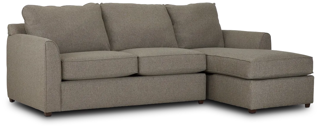 Asheville Brown Fabric Right Chaise Sectional