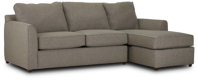 Asheville Brown Fabric Right Chaise Sectional