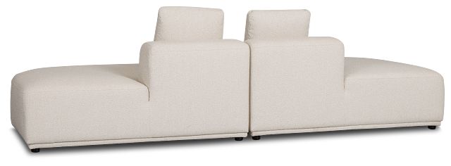 Catalina Beige Fabric 2-piece Modular Sofa