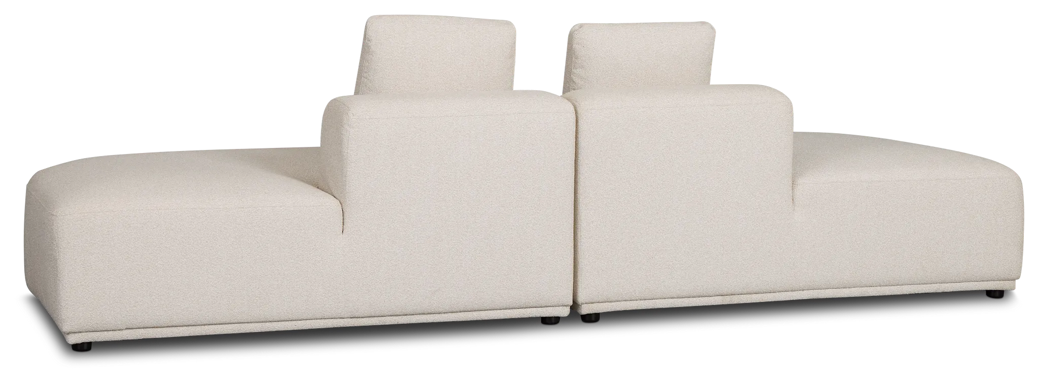 Catalina Beige Fabric 2-piece Modular Sofa