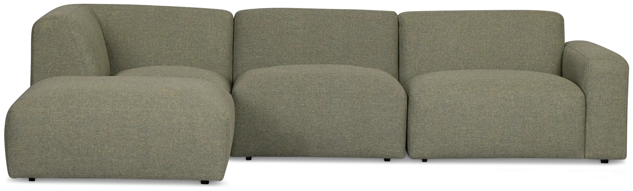 Baylor Green Fabric 4-piece Left Facing Bumper Sectional Baylor Green Fabric 4-piece Left Facing Bumper Sectional