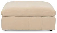 Cruz Light Beige Fabric Ottoman