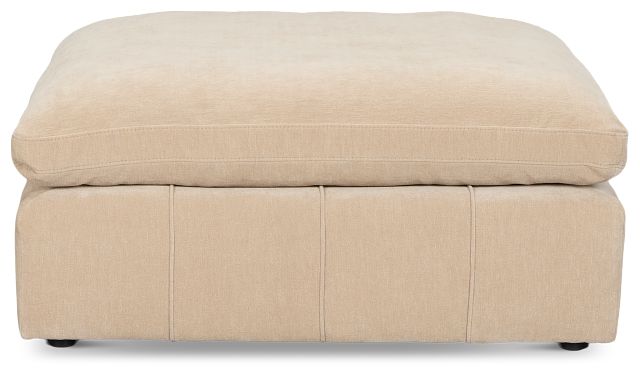 Cruz Light Beige Fabric Ottoman