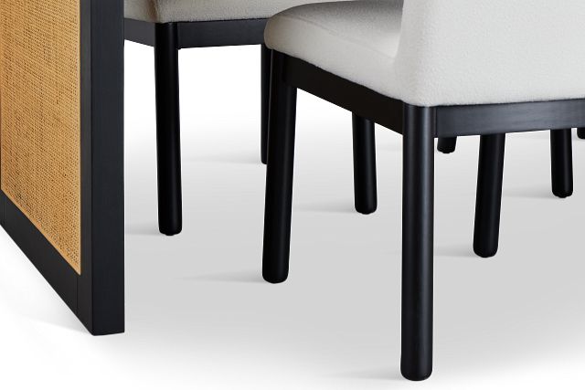 Brisbane Black Rectangular Table & 4 Upholstered Chairs