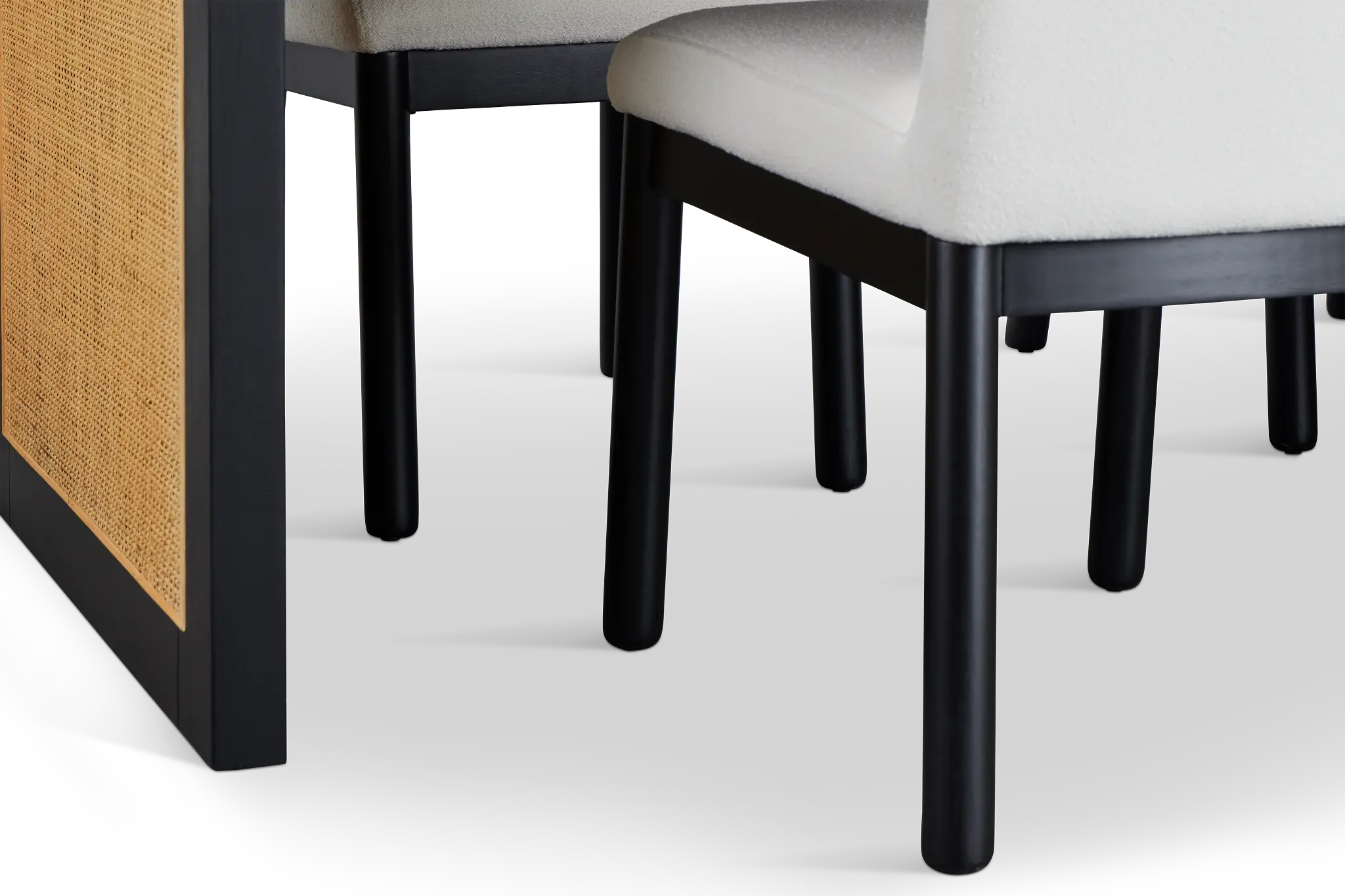 Brisbane Black Rectangular Table & 4 Upholstered Chairs Brisbane Black Rectangular Table & 4 Upholstered Chairs
