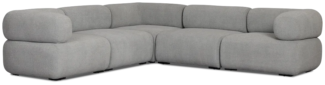 Celeste Light Gray Fabric 5-piece Modular Sectional
