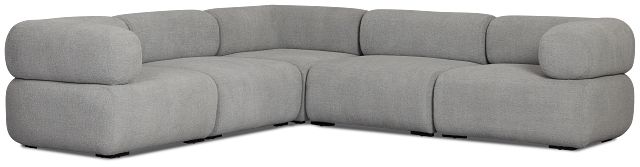 Celeste Light Gray Fabric 5-piece Modular Sectional