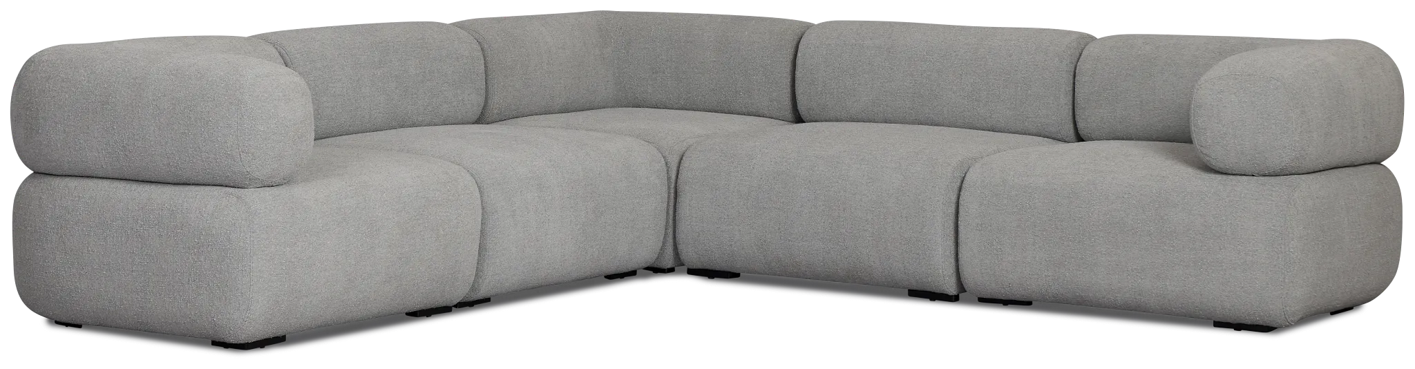 Celeste Light Gray Fabric 5-piece Modular Sectional